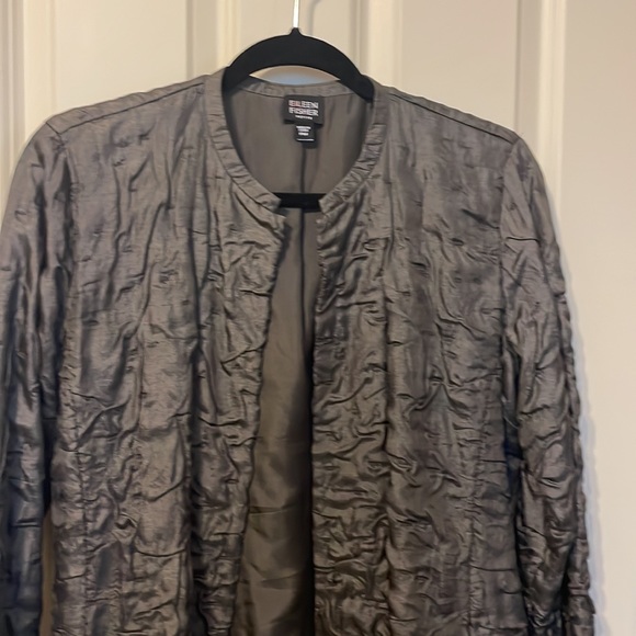 Eileen Fisher Jacket petite medium 100% silk jacket 100% silk lining - - Picture 1 of 9